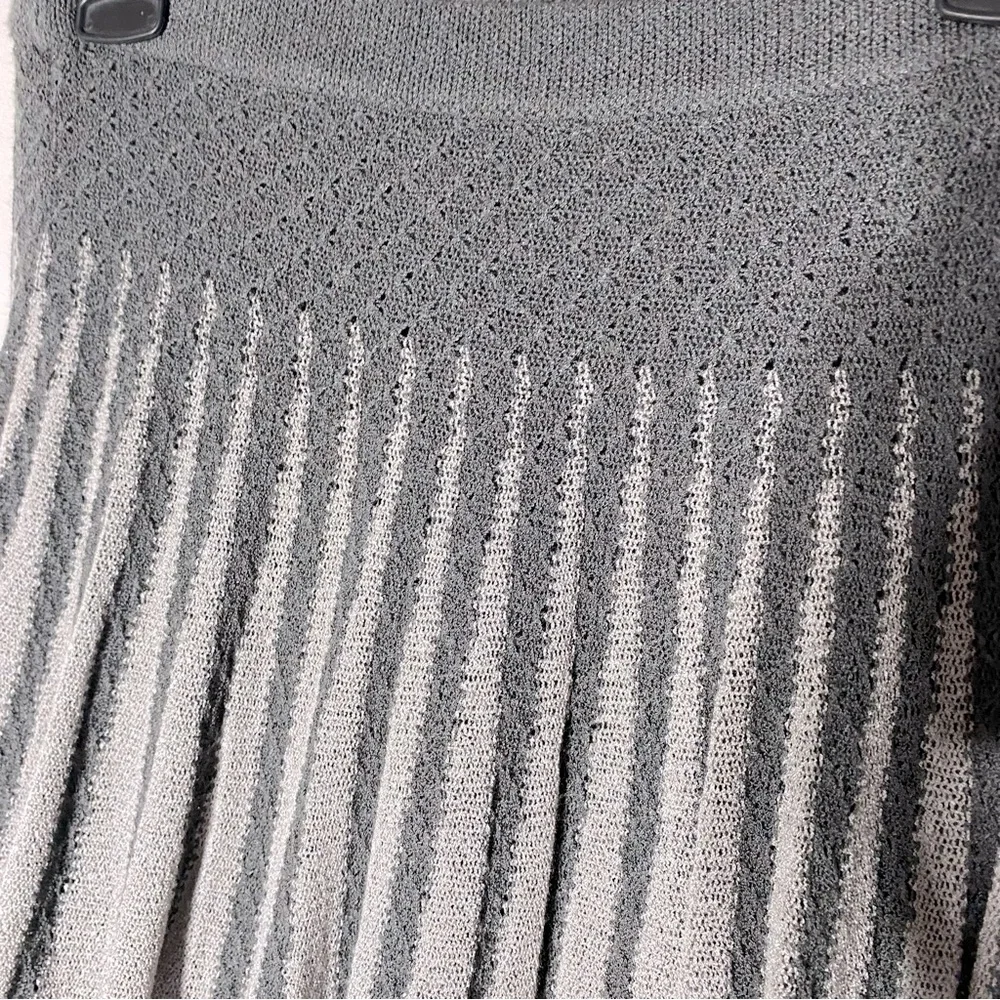 Vero Moda Grey Striped Knit Midi Skirt M Boho Fairycore Whimsigoth - Picture 7 of 14